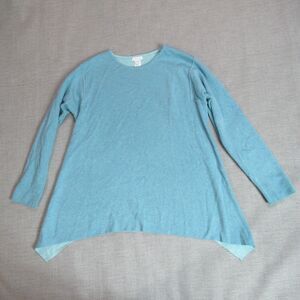 J. Jill Reversible Sweater Womens Size S Blue Sea Green Asymmetrical Hem Casual